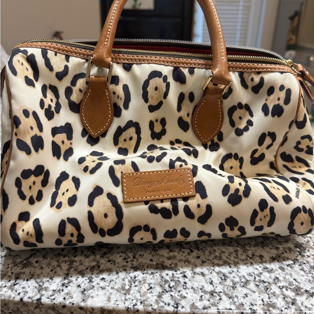 Dooney & Bourke Animal Print Satchel with Tan Accents